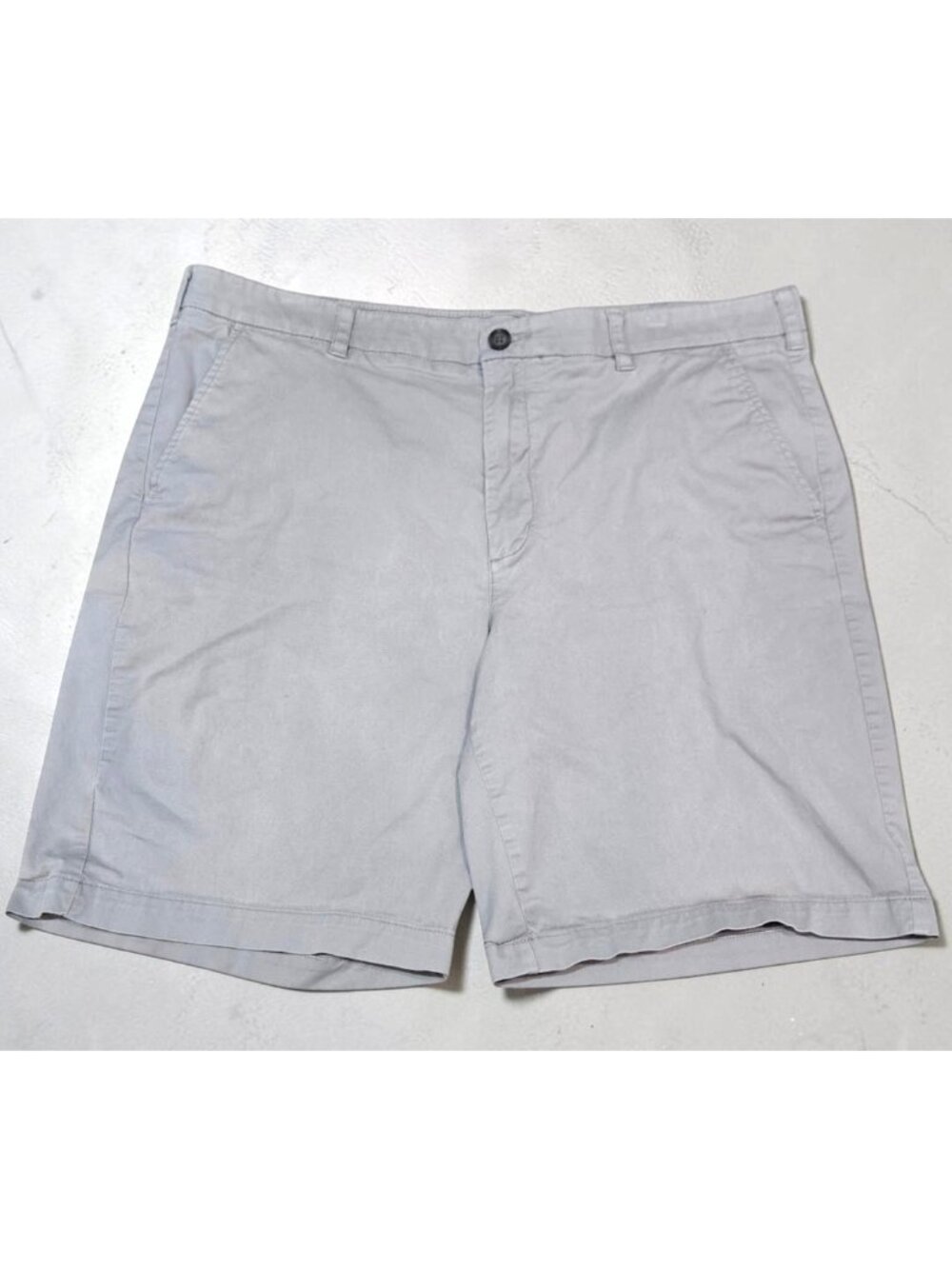 Marc Anthony Chino Shorts Men's Size 40 Slim Fit Stretch Flat Front Gray Cotton